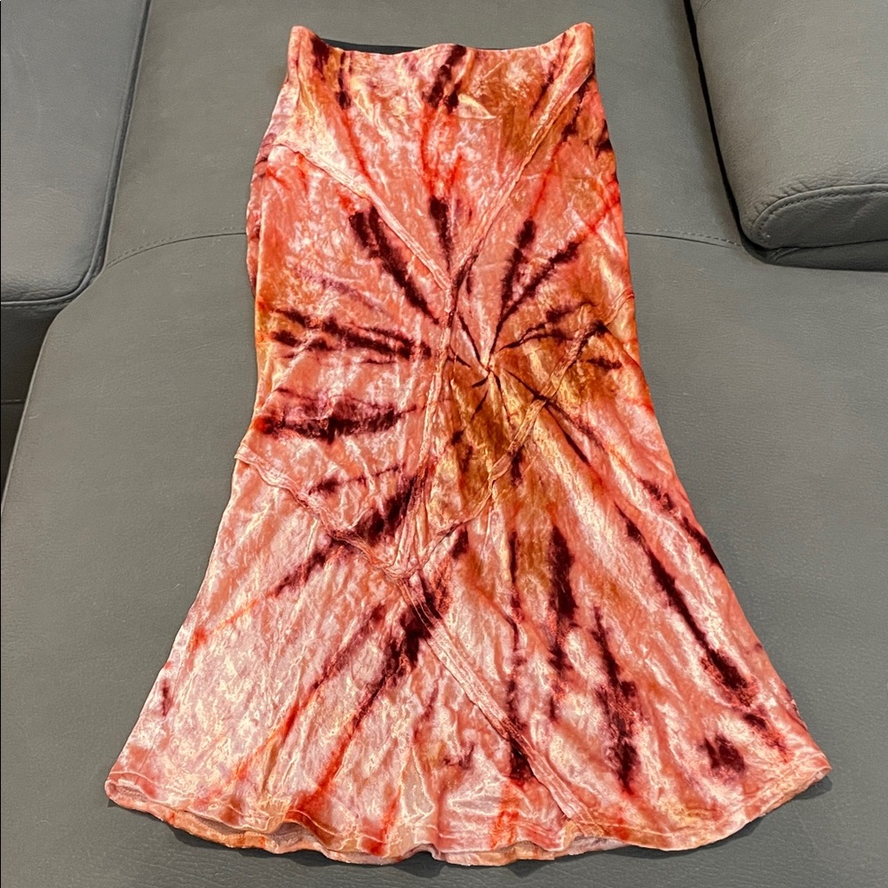 Free People Mermaid Style Tie-Dye Velvet Skirt